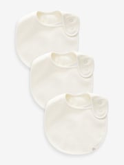 Cream Baby Regular 100% Cotton Bibs 3 Pack - Image 1 of 3
