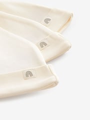Cream 100% Cotton Tie Top Baby Hats 3 Pack (0-12mths) - Image 3 of 3