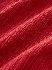 Red Crochet V-Neck Midi Dress - Image 6 of 6