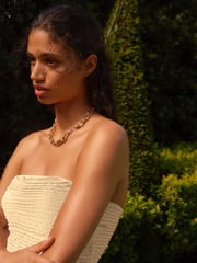 Cream Bandeau Textured Midi Dress - Image 4 of 6