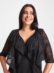 Scarlett & Jo Black Crop Waterfall Cover Up - Image 4 of 4