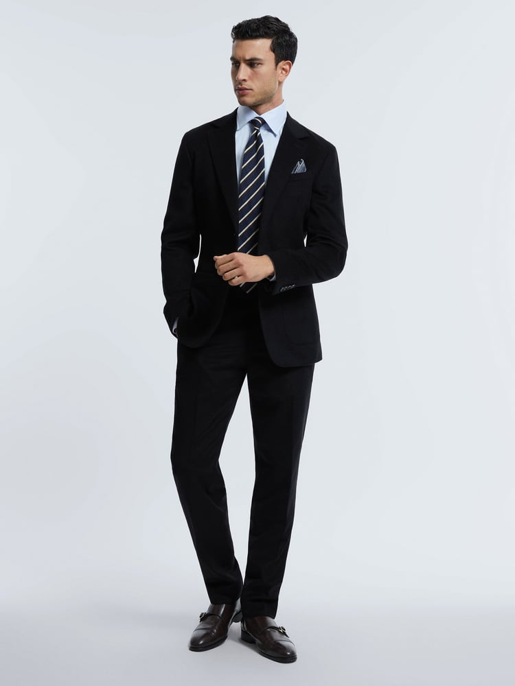 Reiss Navy Claridge Atelier Italian Cashmere Modern Fit Trousers - Image 1 of 5