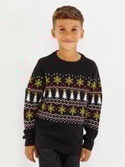Threadbare Black Crew Neck Christmas Jumper - Image 3 of 6