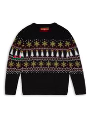 Threadbare Black Crew Neck Christmas Jumper - Image 4 of 6