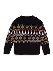 Threadbare Black Crew Neck Christmas Jumper - Image 5 of 6