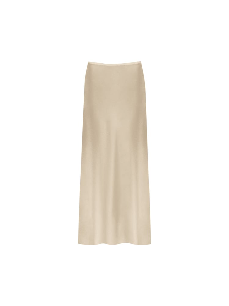 Ro&Zo Natural Metallic Satin Bias Skirt - Image 4 of 4