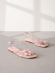 Pink Premium Corsage Leather Sandals - Image 4 of 8