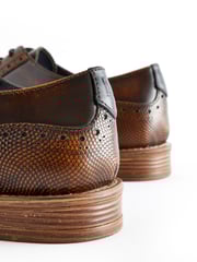 Brown Gloss Shine Brogue Shoes - Image 7 of 7