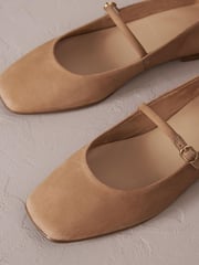 Camel Signature Leather Mary Jane Flat Shoes - Image 5 of 8
