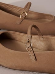 Camel Signature Leather Mary Jane Flat Shoes - Image 6 of 8