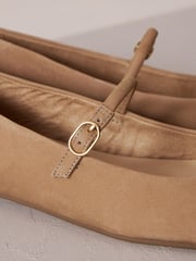 Camel Signature Leather Mary Jane Flat Shoes - Image 7 of 8