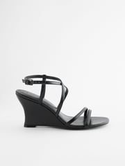 Black Forever Comfort® Strappy Wedges - Image 5 of 8