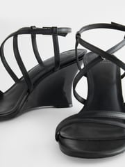 Black Forever Comfort® Strappy Wedges - Image 8 of 8