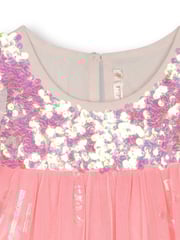Billieblush Pink Glitter Mesh Frill Sleeve Party Dress - Image 3 of 3
