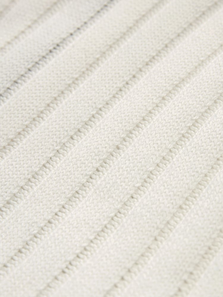 Ecru White Woven Mix Short  Sleeve Midi Dress - Image 5 of 5
