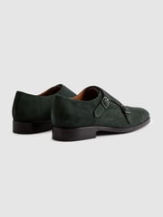 Reiss Forest Green Amalfi Suede Double Monk Strap Shoes - Image 4 of 5