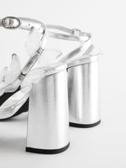 Silver Forever Comfort® Butterfly Block Heel Sandals - Image 3 of 5