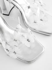 Silver Forever Comfort® Butterfly Block Heel Sandals - Image 4 of 5