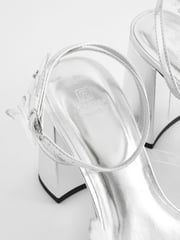 Silver Forever Comfort® Butterfly Block Heel Sandals - Image 5 of 5
