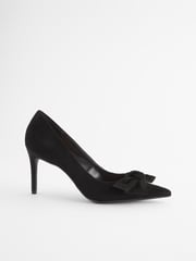 Black Forever Comfort® Leather Bow Mid Court Shoes - Image 4 of 7