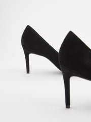 Black Forever Comfort® Leather Bow Mid Court Shoes - Image 6 of 7