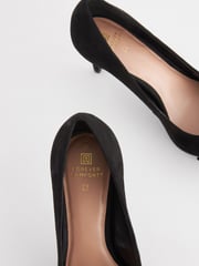 Black Forever Comfort® Leather Bow Mid Court Shoes - Image 7 of 7