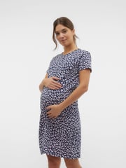 Blau - Mamalicious Umstandsnachthemd mit Knopfleiste aus 100 % Baumwolle, Front Comfort und Stillfunktion - Bild 1 von 5