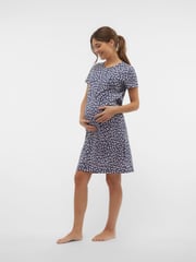 Blau - Mamalicious Umstandsnachthemd mit Knopfleiste aus 100 % Baumwolle, Front Comfort und Stillfunktion - Bild 2 von 5