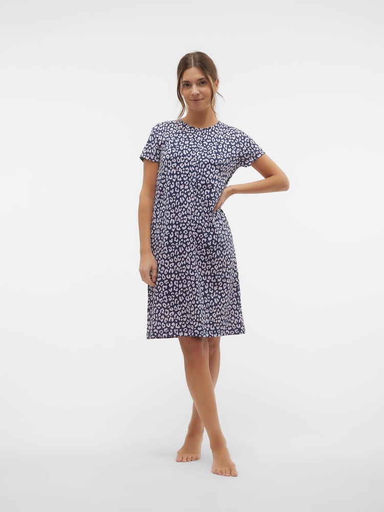 Blau - Mamalicious Umstandsnachthemd mit Knopfleiste aus 100 % Baumwolle, Front Comfort und Stillfunktion - Bild 5 von 5