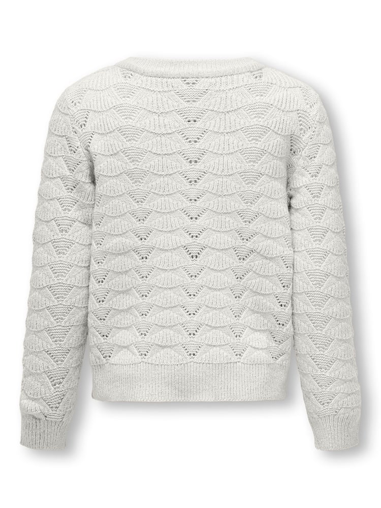 ONLY KIDS Pointelle Diamanted Button Detail Occasion White Cardigan - Image 2 of 2 ONLY KIDS Pointelle Diamanted Button Detail Occasion White Cardigan - Image 2 of 2