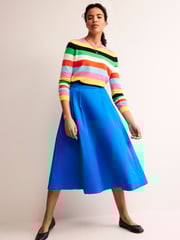 Boden Blue Petite Isabella Cotton Sateen Skirt - Image 3 of 5