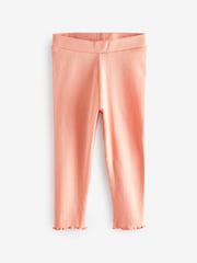 River Island Pink/Grey Mini Girls 100% Cotton Rib Peplum Set 2 Pack - Image 2 of 5