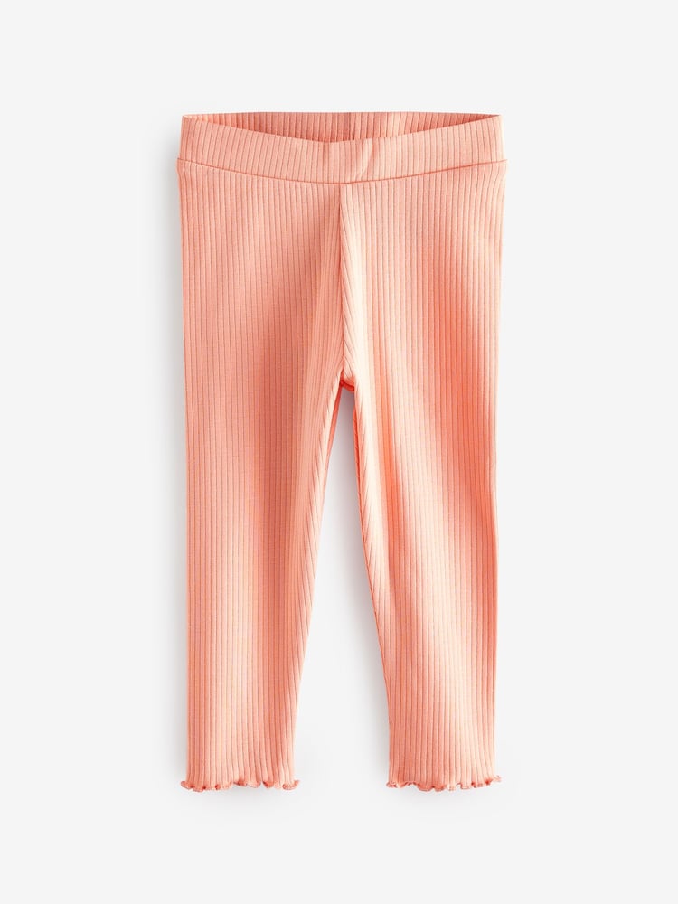 River Island Pink/Grey Mini Girls 100% Cotton Rib Peplum Set 2 Pack - Image 2 of 5