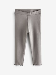 River Island Pink/Grey Mini Girls 100% Cotton Rib Peplum Set 2 Pack - Image 3 of 5