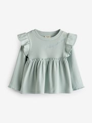 River Island Pink Mini Girls 100% Cotton Rib Peplum Set 2 Pack - Image 3 of 3