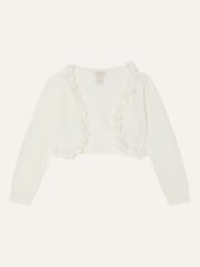 Monsoon Natural Baby 3D 100% Cotton Floral Trim Cardigan - Image 1 of 3