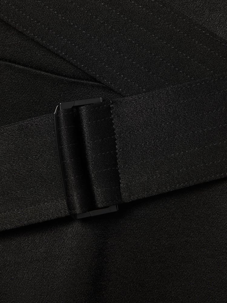 Reiss Black Raya Strappy Asymmetric Midi Dress - Image 6 of 6