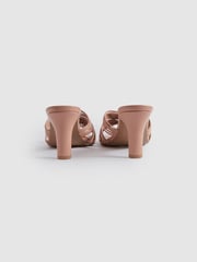 Reiss Blush Harriet Leather Knot Detail Mules - Image 4 of 5