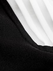 Black Shirt Layer Knitted Pinafore Dress - Image 7 of 7