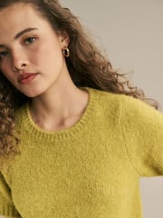 Lime Green Short Sleeve Crew Neck Jumper With Wool - Image 3 of 5