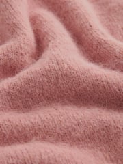 Blush Pink Short Sleeve Crew Neck Jumper With Wool - Image 6 of 6