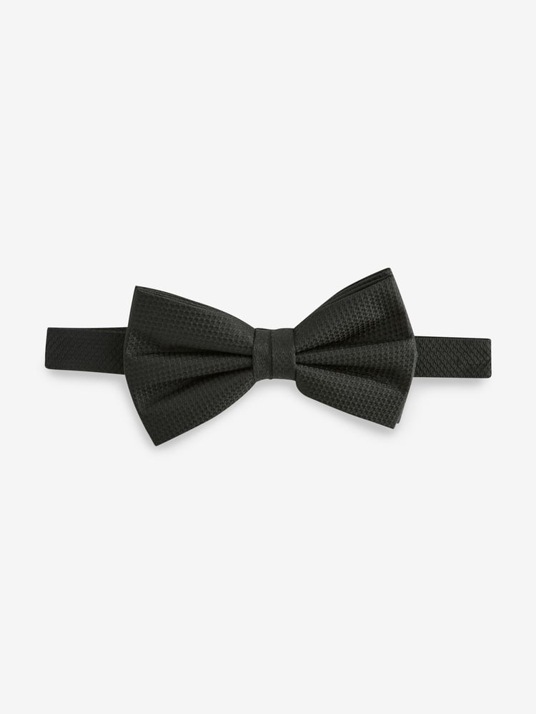Black Textured Silk Bow Tie - Image 1 of 4