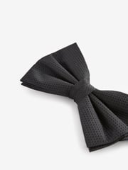 Black Textured Silk Bow Tie - Image 2 of 4