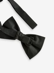 Black Textured Silk Bow Tie - Image 4 of 4