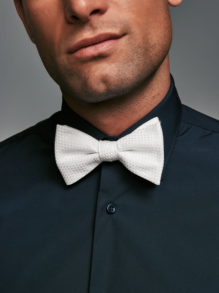 White Textured Bow Tie - Image 1 of 6