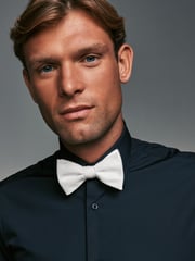 White Textured Bow Tie - Image 2 of 6