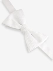 White Textured Bow Tie - Image 4 of 6