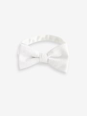 White Textured Bow Tie - Image 5 of 6