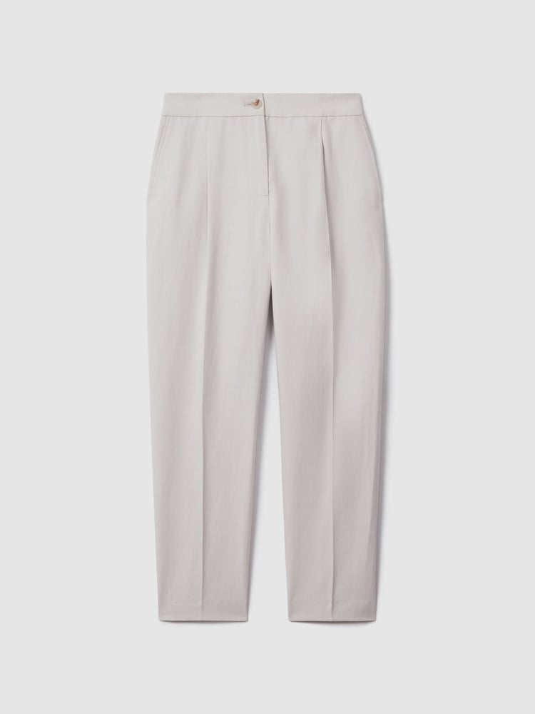 Reiss Light Grey Farrah Tapered Suit Trousers with TENCEL™ Fibers - Image 2 of 6