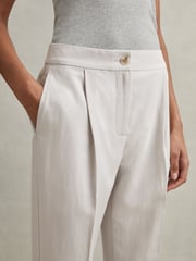 Reiss Light Grey Farrah Tapered Suit Trousers with TENCEL™ Fibers - Image 4 of 6